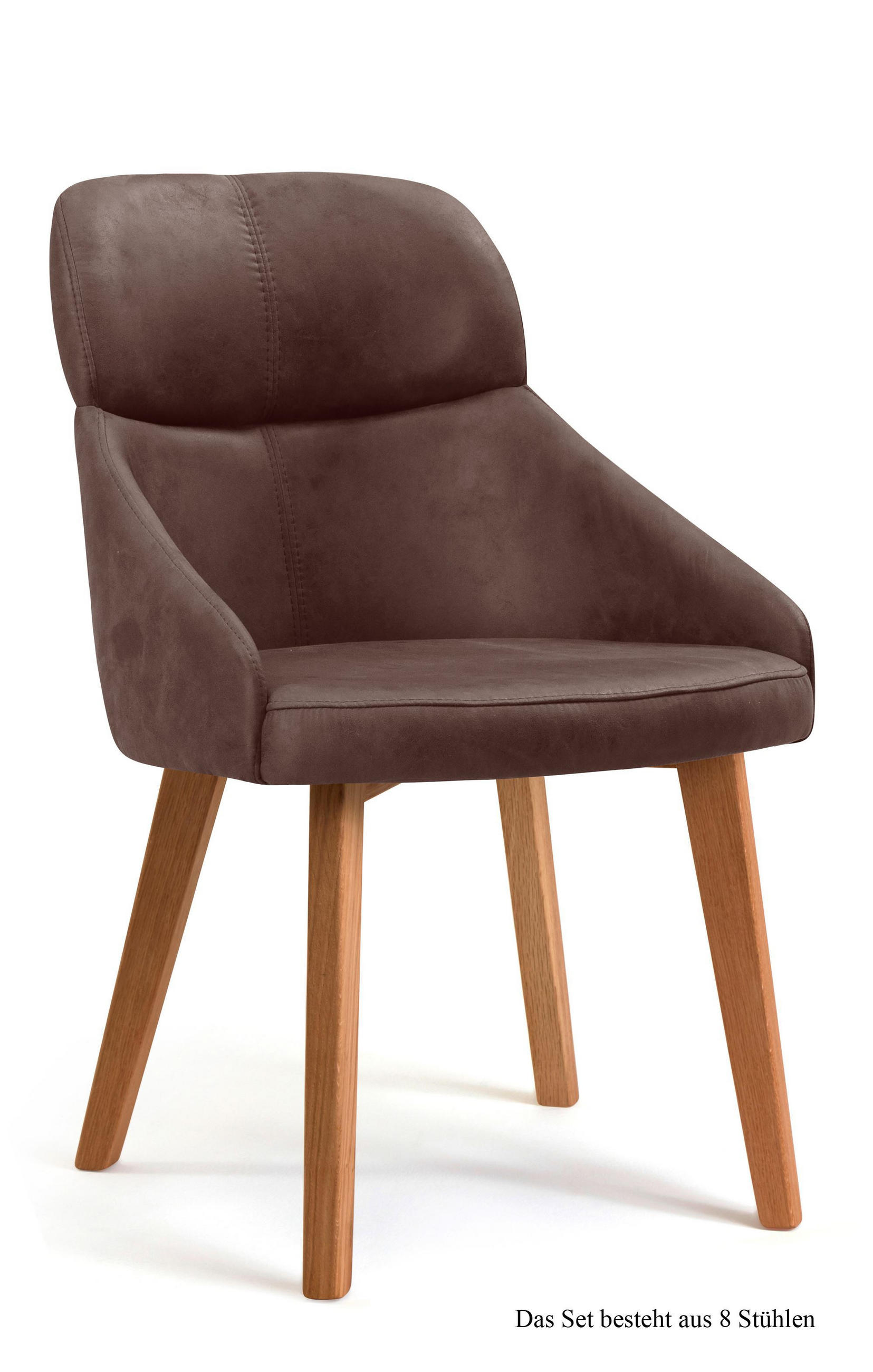 ESSZIMMERSTUHL (8er-Set) Dasya 52x82x63 Eiche geölt/Braun - Eichefarben/Braun, Kunststoff (63/82/52cm) - 58aufmkessel