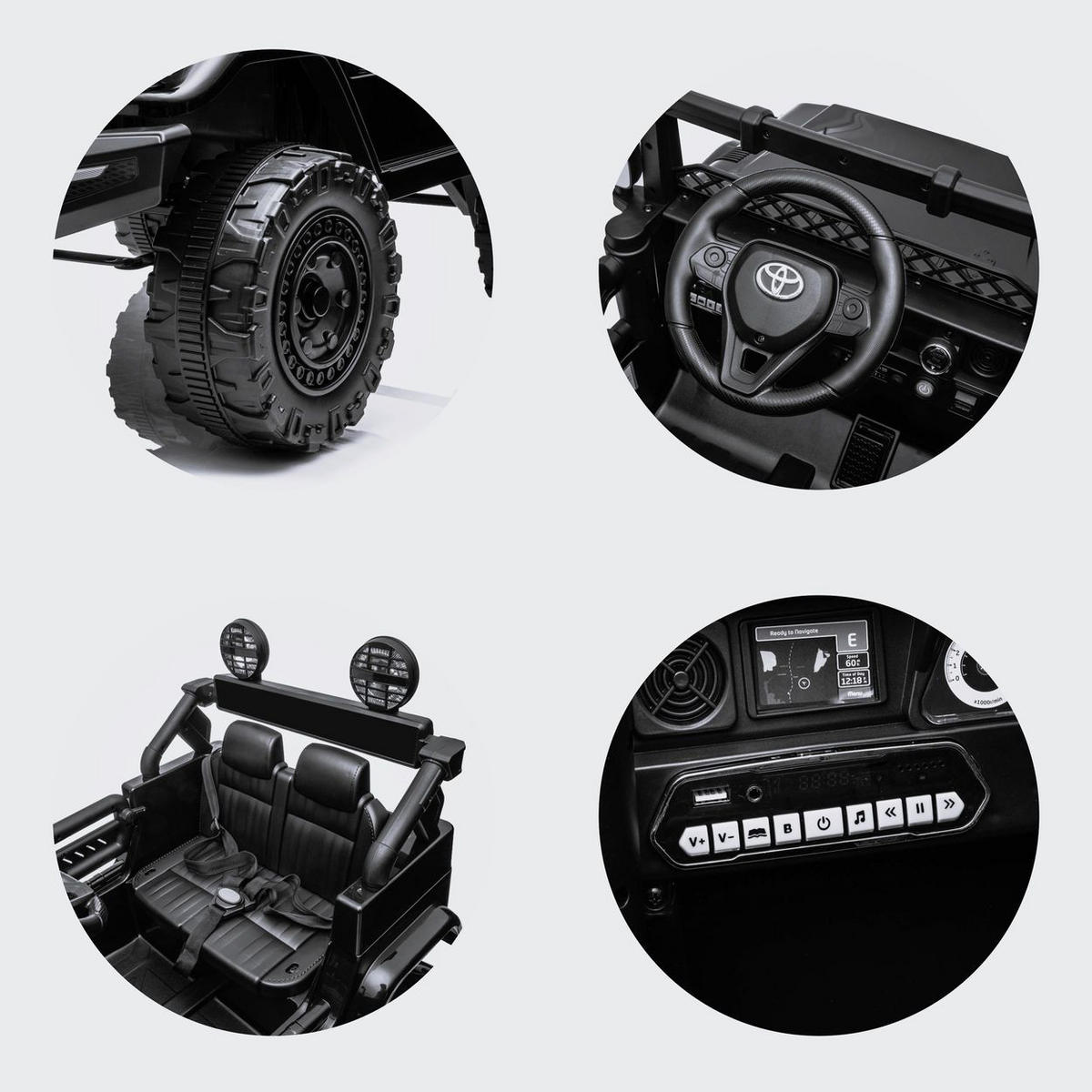 ELEKTROAUTO SUV Toyota grün FJ Cruiser EVA-Reifen Musik LED-Lichter - Grün, Kunststoff (124/79/80cm) - Chipolino