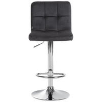 BARHOCKER Peran Samt chrom schwarz - Schwarz, Textil/Metall (46/114/47cm) - TPFLiving