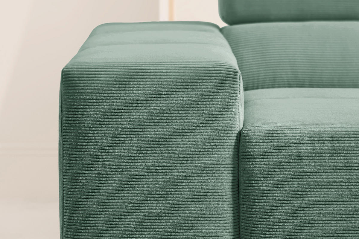 ECKSOFA NEVADA Grün Cord - Schwarz/Grün, Kunststoff/Textil (319/215cm) - KAWOLA