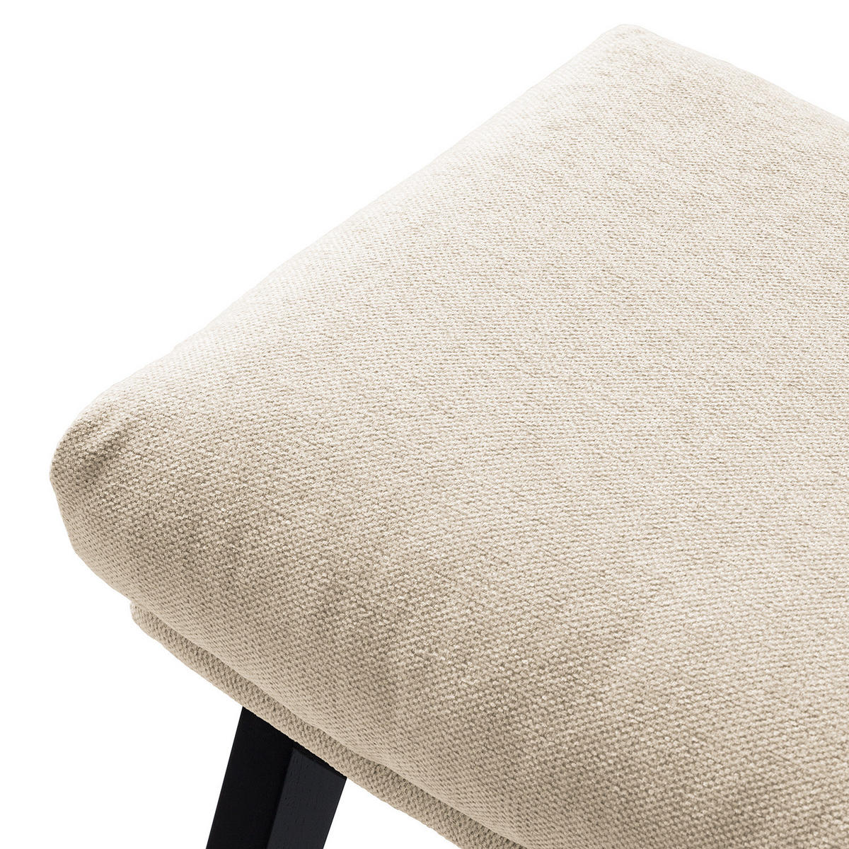 POLSTERHOCKER - Beige/Schwarz, Eichenholz/Textil (54/41/41cm) - home24