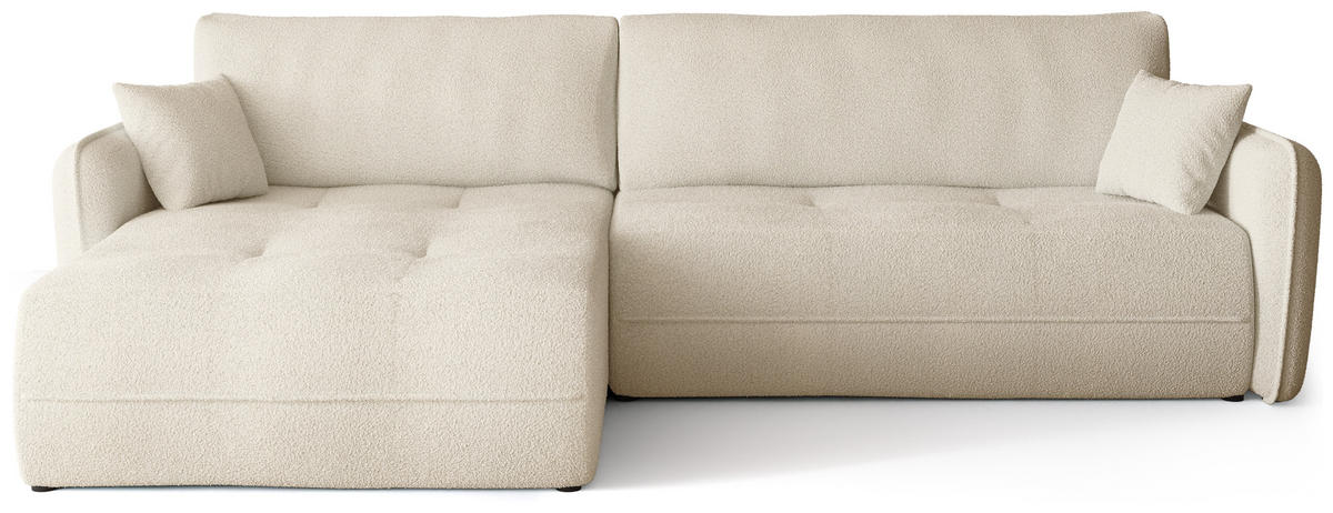ECKSOFA CLAUDIO mit Schlaffunktion Beige - Beige, Textil (263/150cm) - Bromarkt