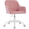 DREHSTUHL drehbar, Bürostuhl ergonomisch, Samt, Rosa - Weiß/Rosa, Kunststoff/Textil (58/77/61cm) - Woltu