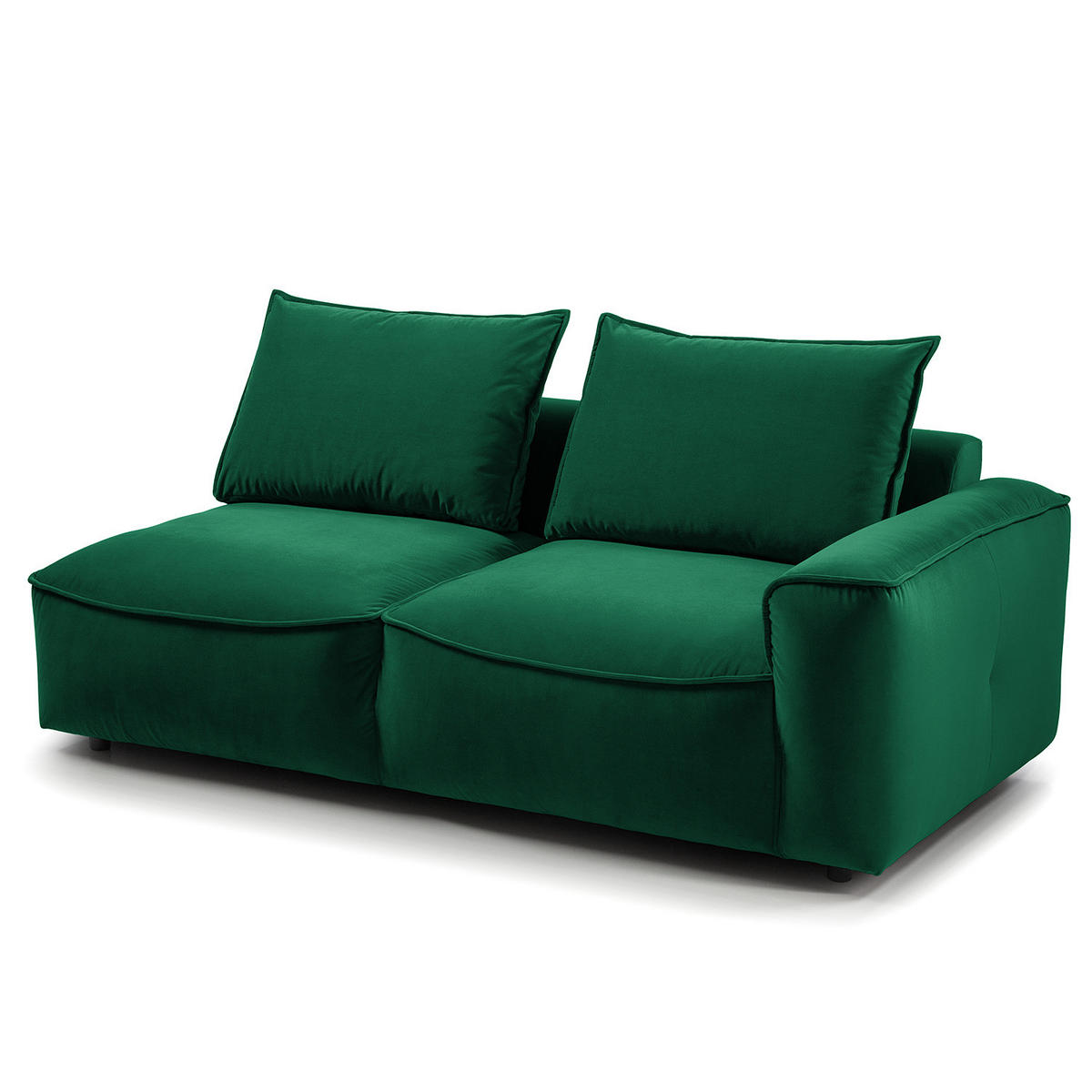 2,5-SITZER SOFA - modular - Dunkelgrün/Schwarz, Holz/Kunststoff (189/80/99cm) - home24