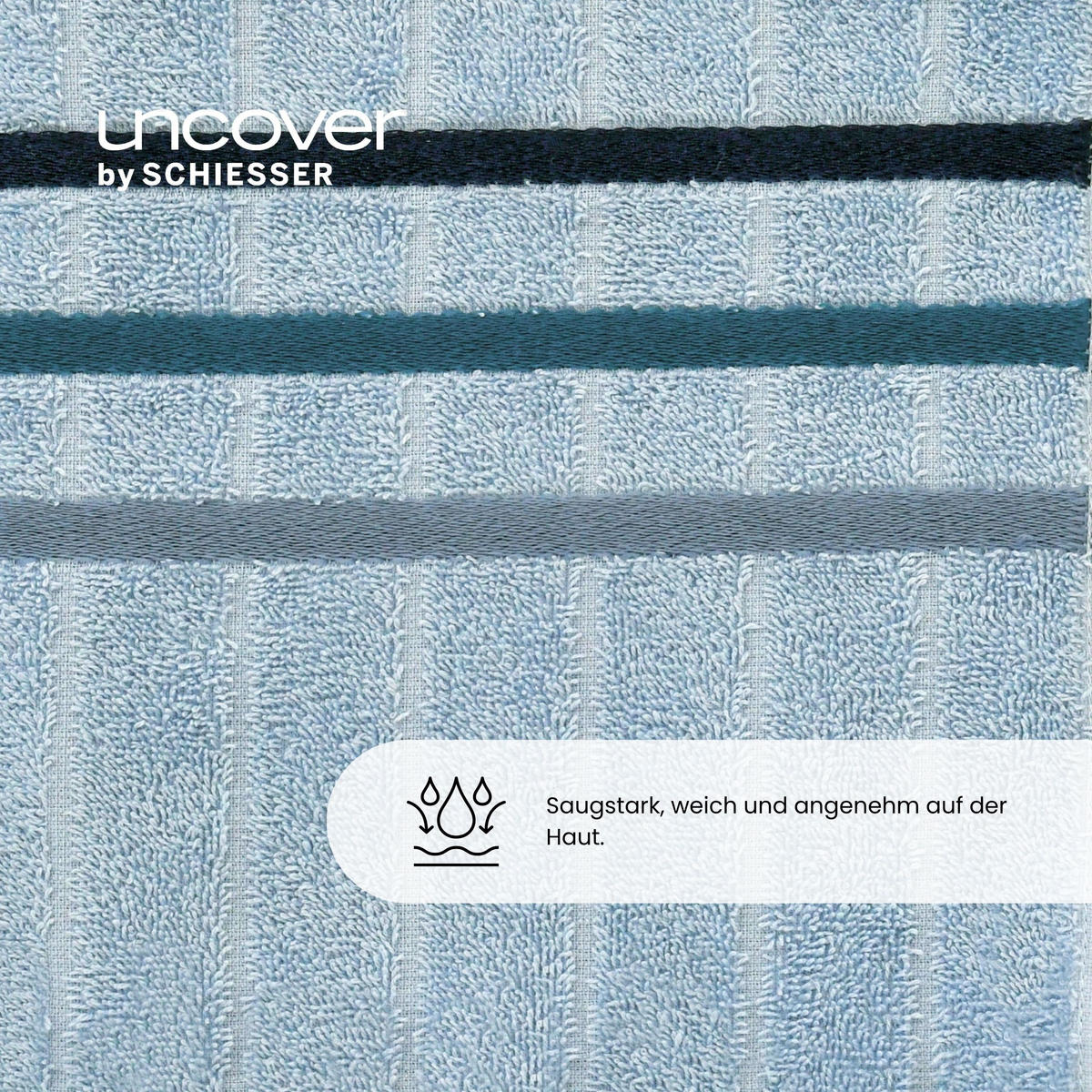 HANDTUCHSET Ohio - 4-teilig - 50 x 100 cm - Hellblau - Hellblau, Textil (50/100cm) - Uncover by Schiesser