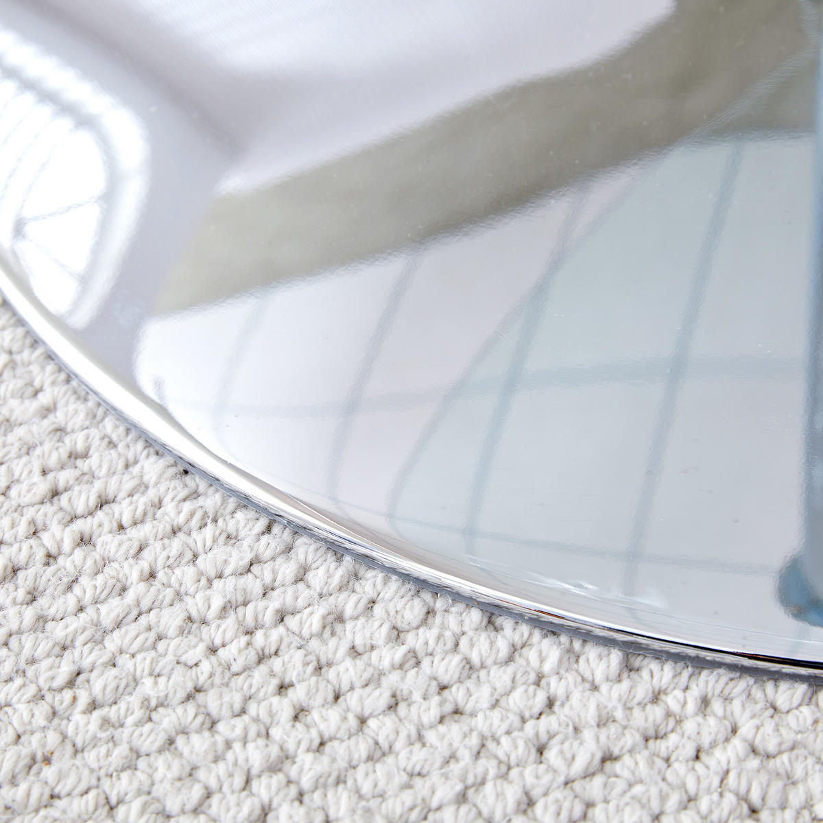BARTISCH Rund 89 cm mit Glasplatte DE-40044 Silber - Silberfarben, Metall (89/89/92cm) - ComfortXL
