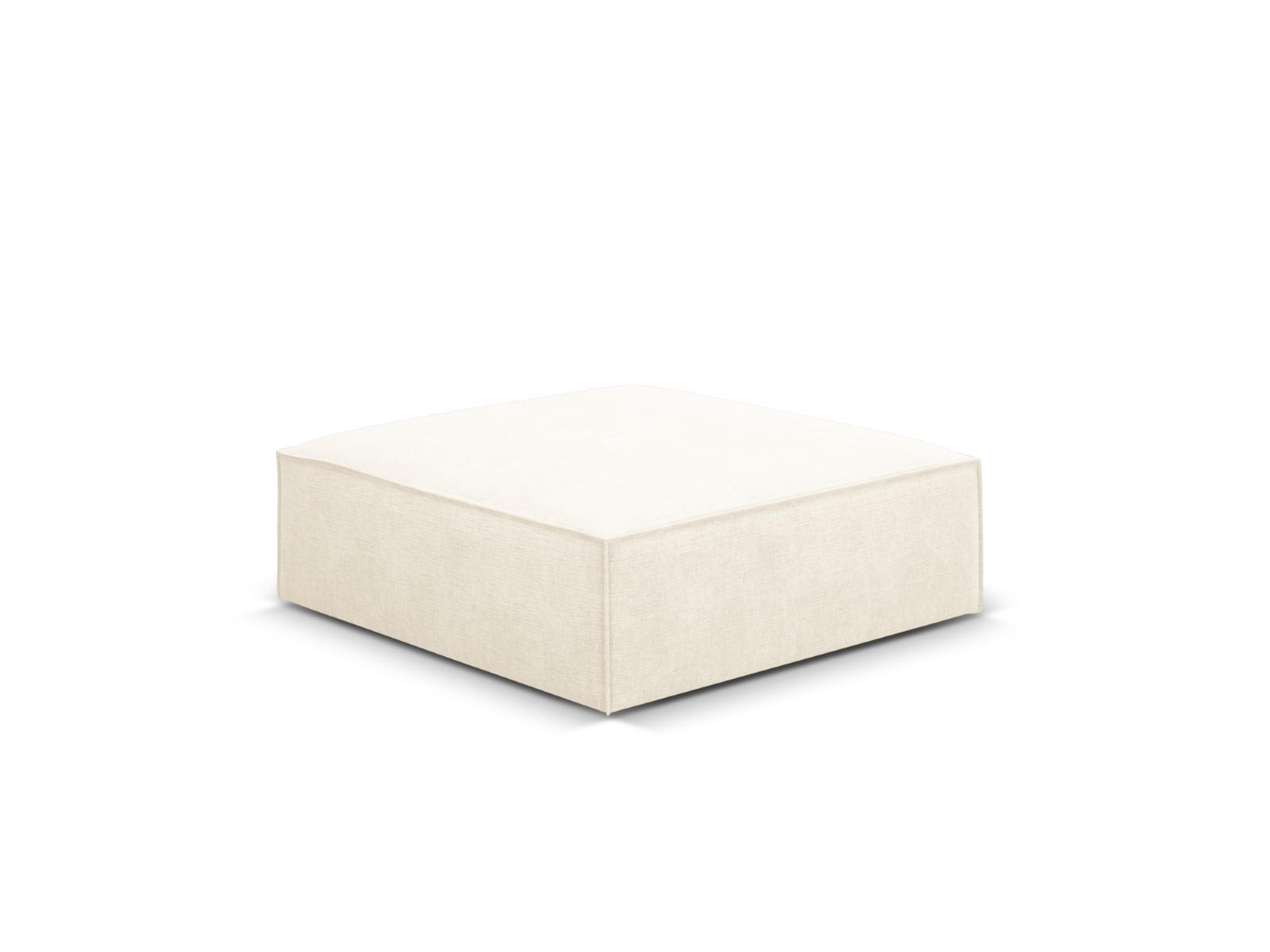 POUF Kaelle aus Chenille-Stoff leichtes beige - Creme, Textil (80/38/100cm) - Micadoni