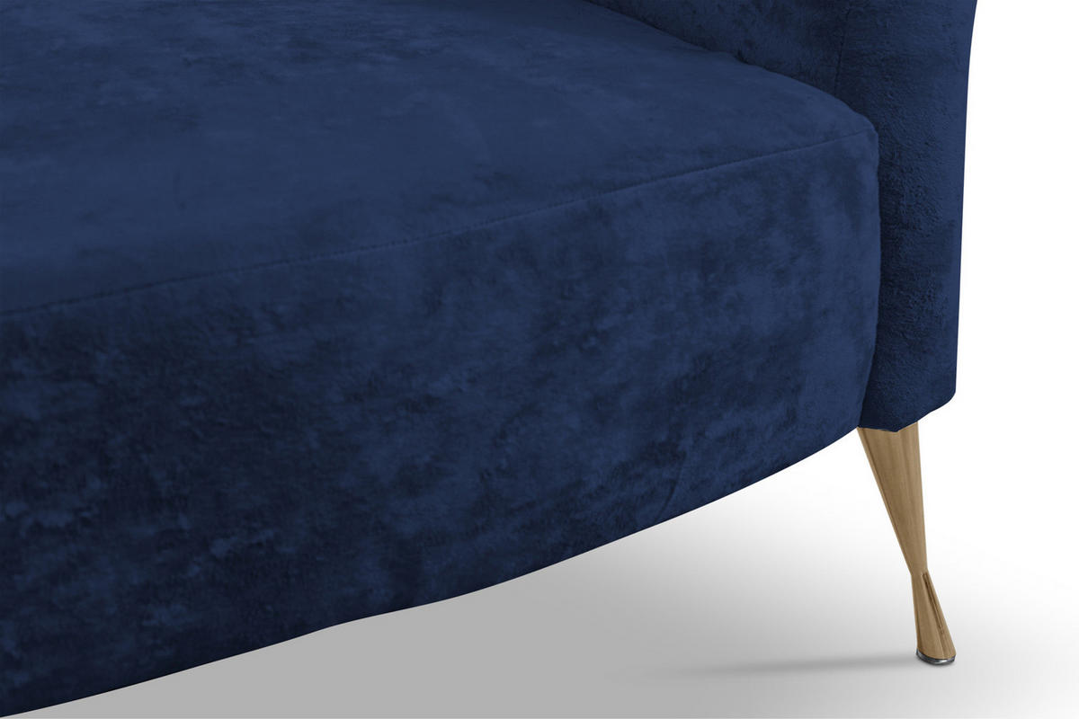 SITZGARNITUR Adria 2+1 - Goldfarben/Dunkelblau, Holzwerkstoff/Textil (242/78/83cm) - Ravio