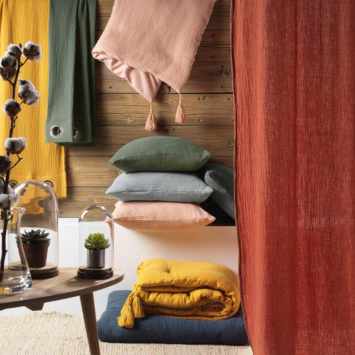 BETTWÄSCHE Angelia 240/220 cm - Gelb, Naturmaterialien (220/240cm) - Douceur d´intérieur