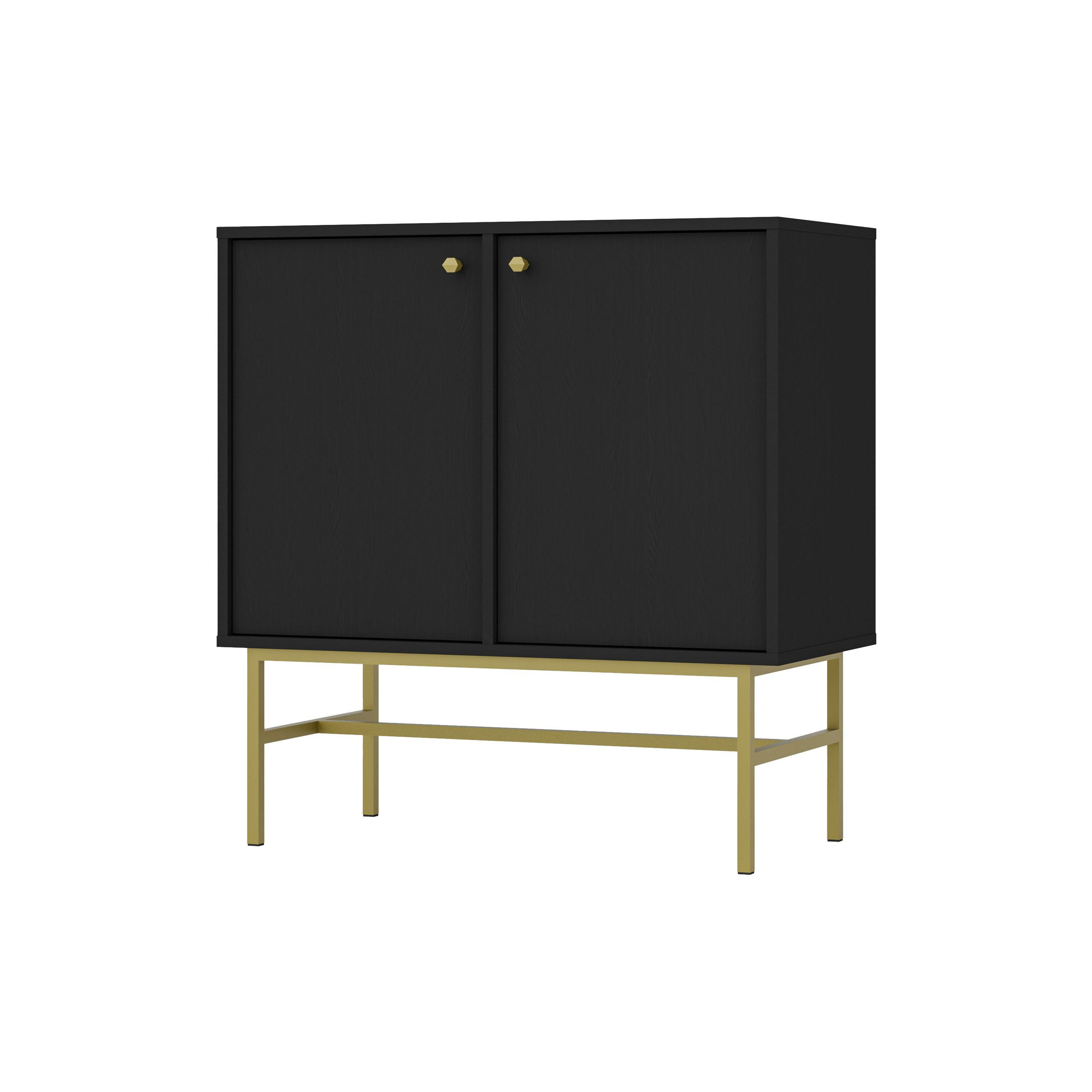 KOMMODE TORINO 84/86/41 cm mit 2 Türen Graphitfarben - Graphitfarben, Holzwerkstoff (84/86/41cm) - MASSENO