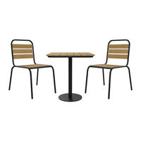GARTENESSGRUPPE im Set - 2 Personen - metall - schwarz Lylios - Schwarz, Metall - Vente-Unique