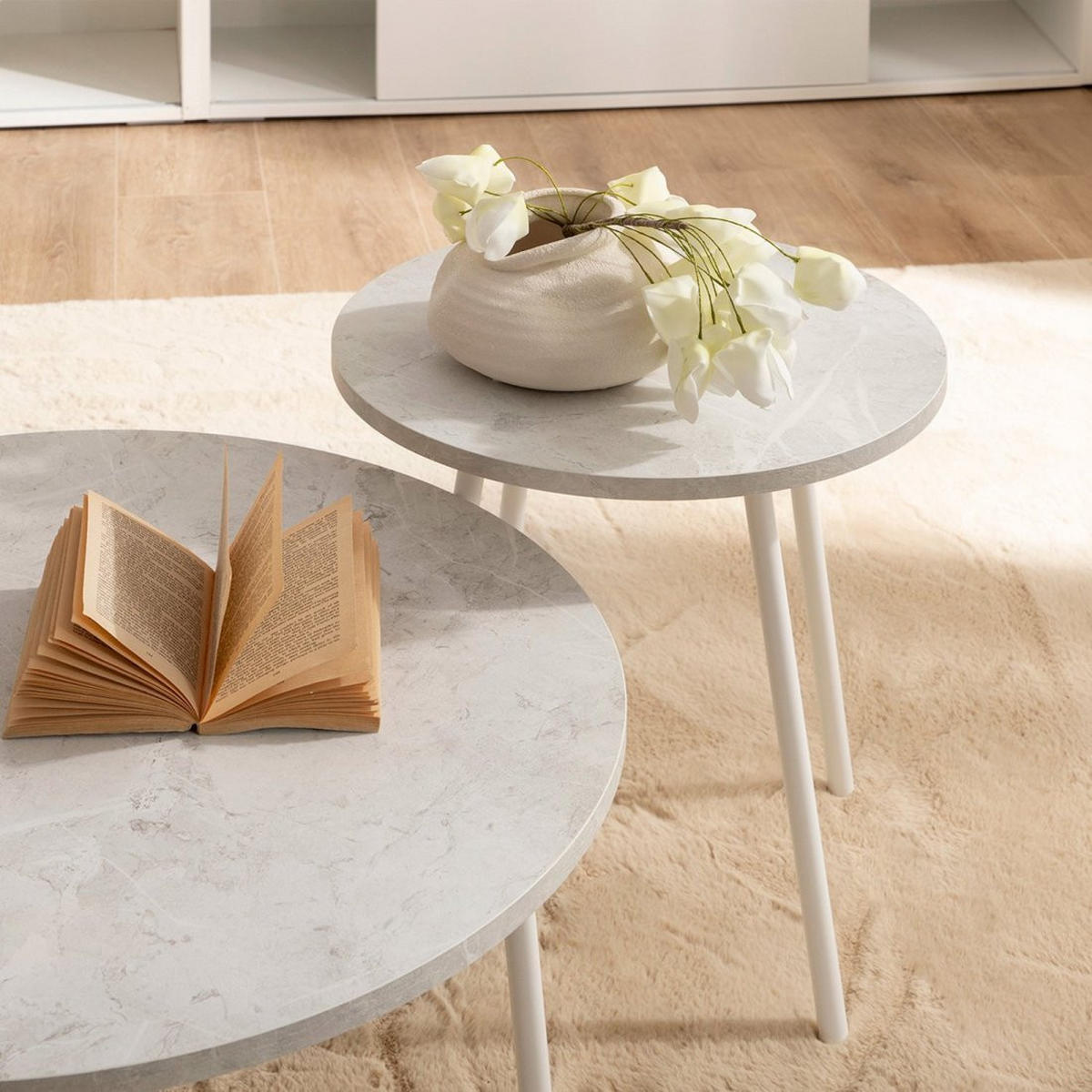 BEISTELLTISCH Siena Weiß 45 cm x 50 cm - Weiß, Holzwerkstoff (45/45/50cm) - Klast Home