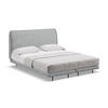 POLSTERBETT Doppelbett mit Matratze Bouclé Stoff Grau - Silberfarben/Schwarz, Textil/Metall (140/200cm) - Makamii