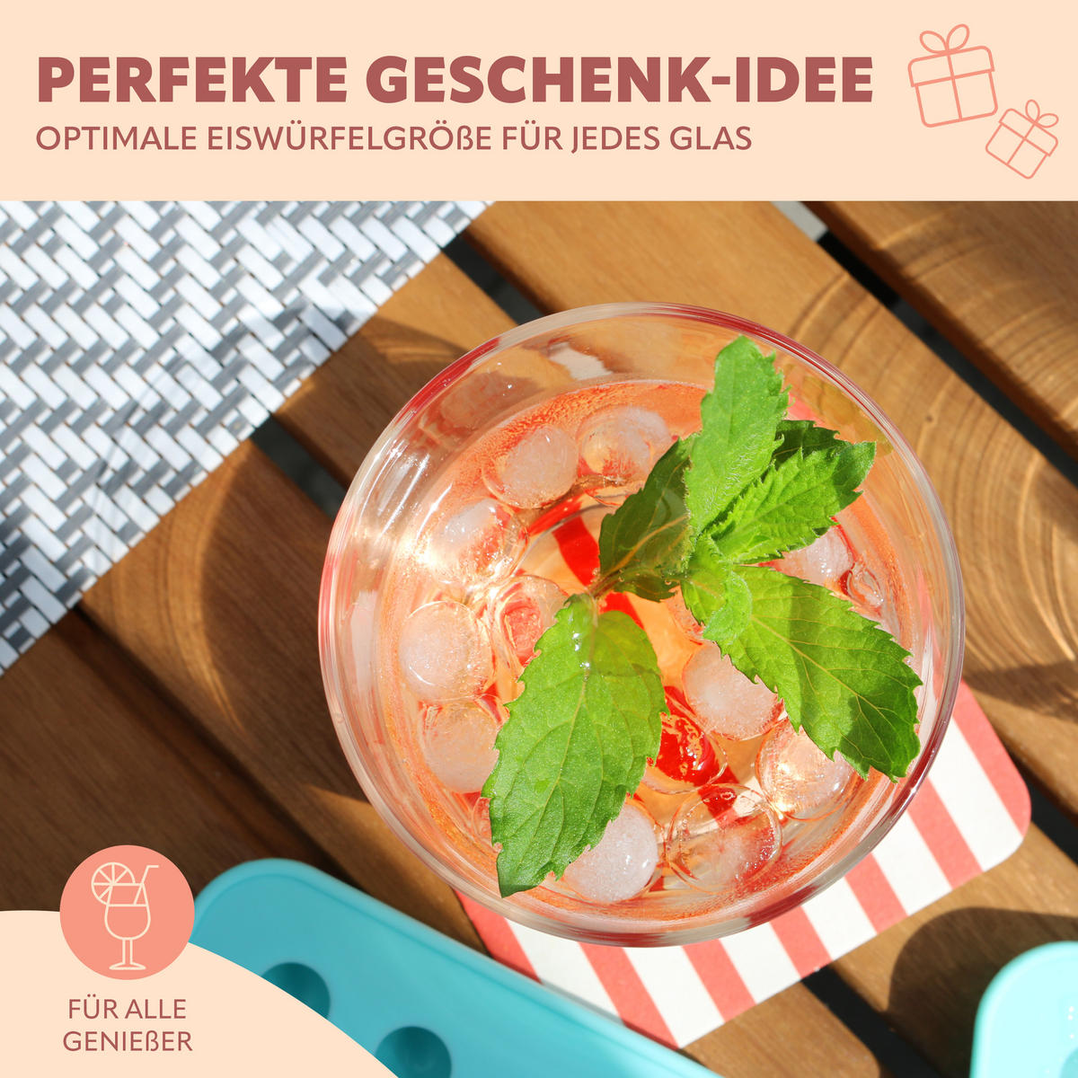 SILIKON-EISKUGELFORM, grün - Türkis, Kunststoff (19.5/2/11cm) - bremermann