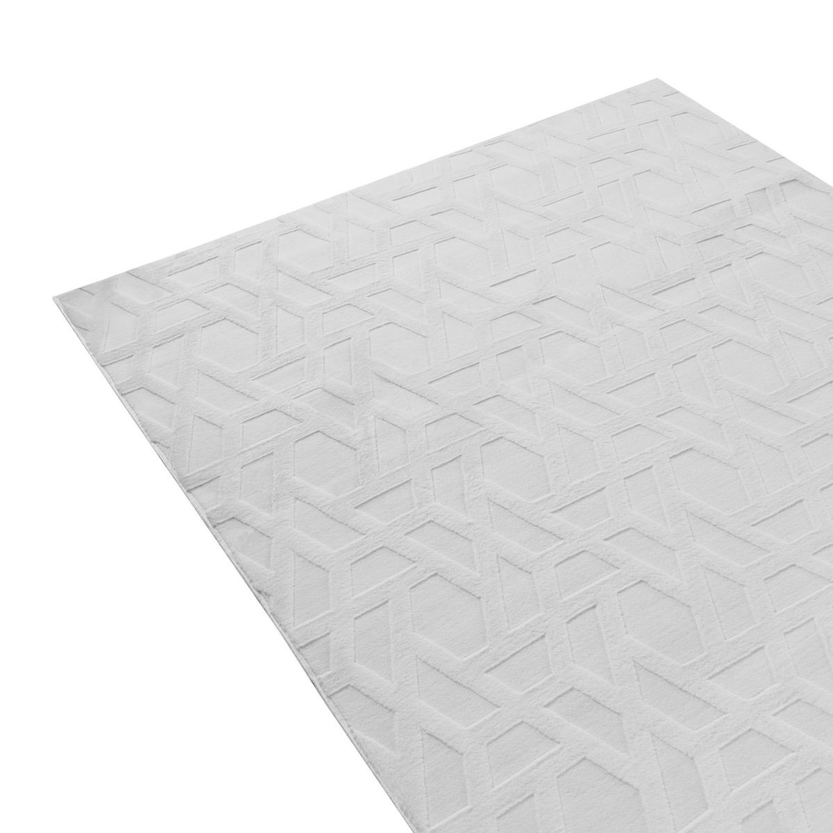 TEPPICH Hellgrau 160/160 cm Antero - Hellgrau/Grau, Textil (160/160cm) - Beliani
