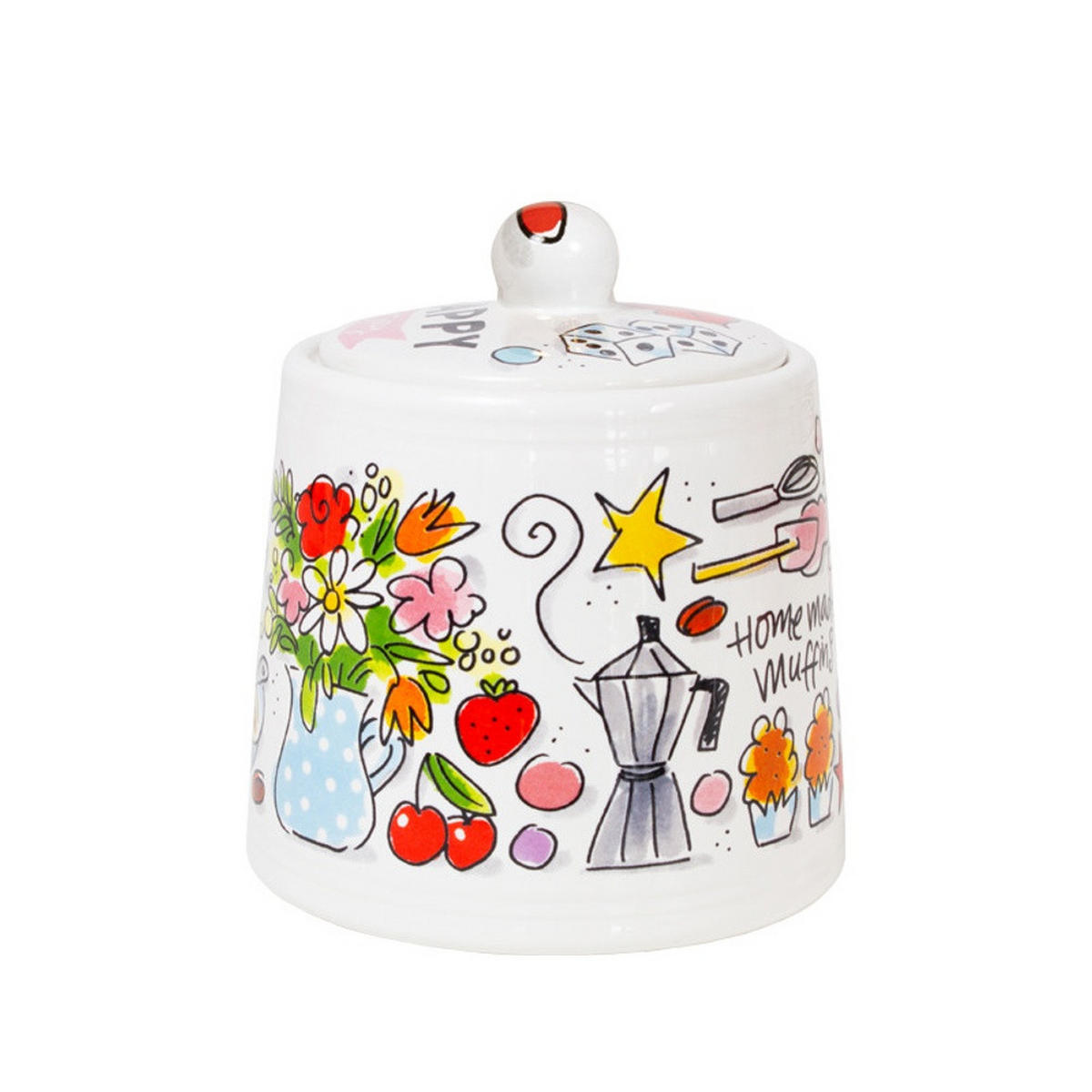ZUCKERDOSEN Fröhlich in Bunt - 11,5cm - Multicolor, Keramik (10.5/11.5cm) - Blond Amsterdam