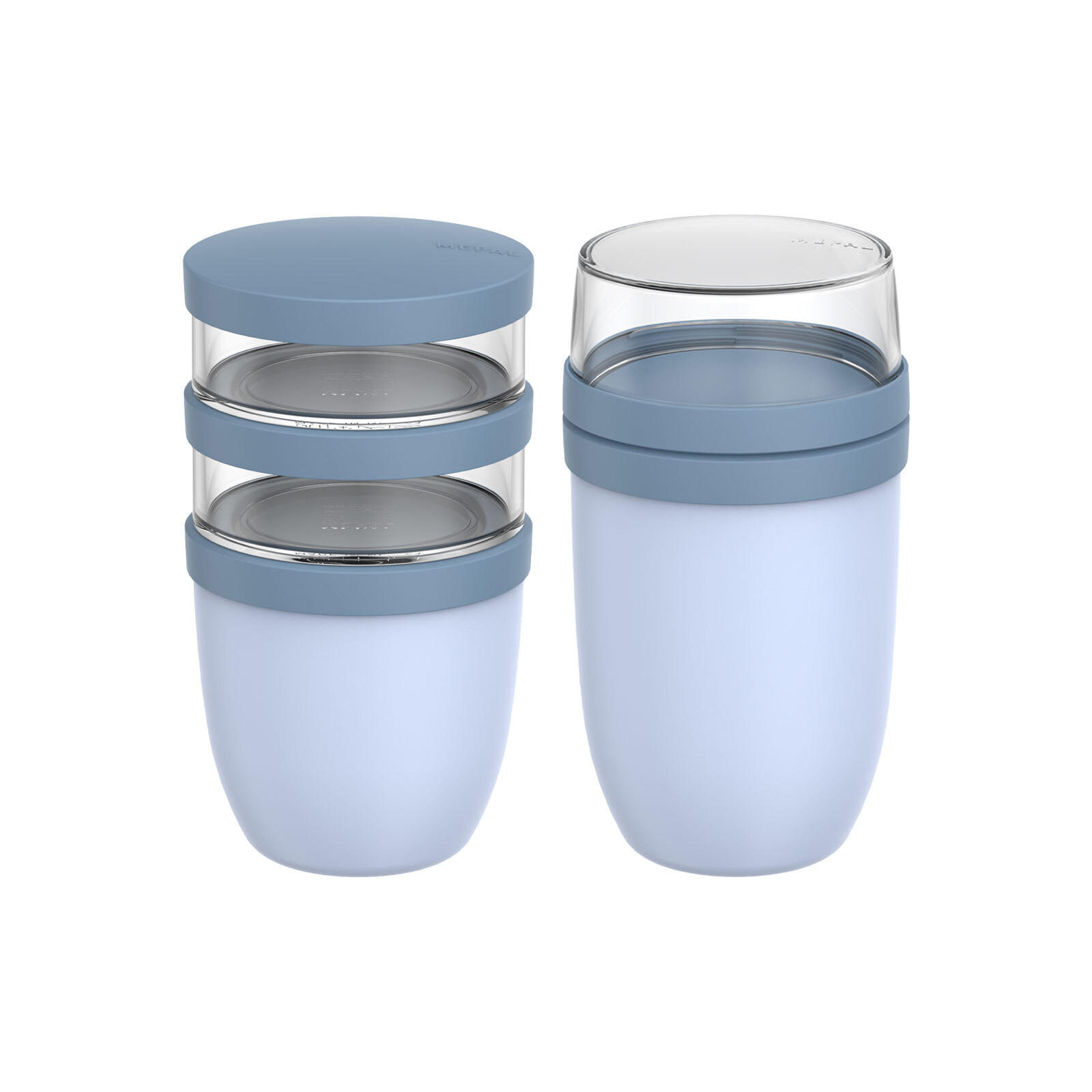 LUNCHPOT-SET XL Ellipse Nordic Blue 900 ml + 1050 ml 2er Set - Hellblau, Kunststoff (10.7/20/10.7cm) - Mepal