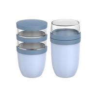 LUNCHPOT-SET XL Ellipse Nordic Blue 900 ml + 1050 ml 2er Set - Hellblau, Kunststoff (10.7/20/10.7cm) - Mepal