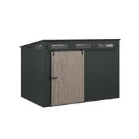 GERÄTEHAUS 328 x 222 x 227 cm mit Schiebetür und Holzoptik-Front, 13,7 m³ Stauraum, Aufbewahrungskorb, Regale und Werkzeughaken enthalten - Braun, Kunststoff (122/52/226cm) - Suncast