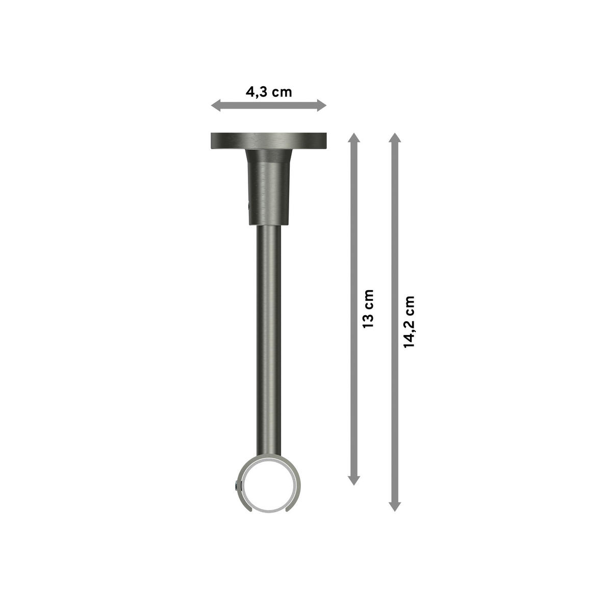GARDINENSTANGEN-SET Sonette Elanto 200 cm, 1-läufig, 20 mm Ø Edelstahl-Optik - Edelstahlfarben, Metall (200cm) - INTERDECO