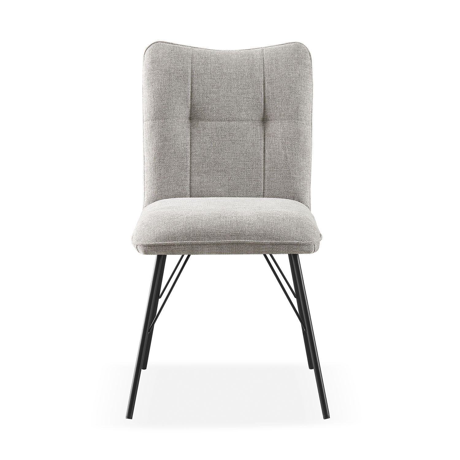 STUHL NELE Grau 2 Stück - Grau, Textil/Metall (46/85/60cm) - B&D Home