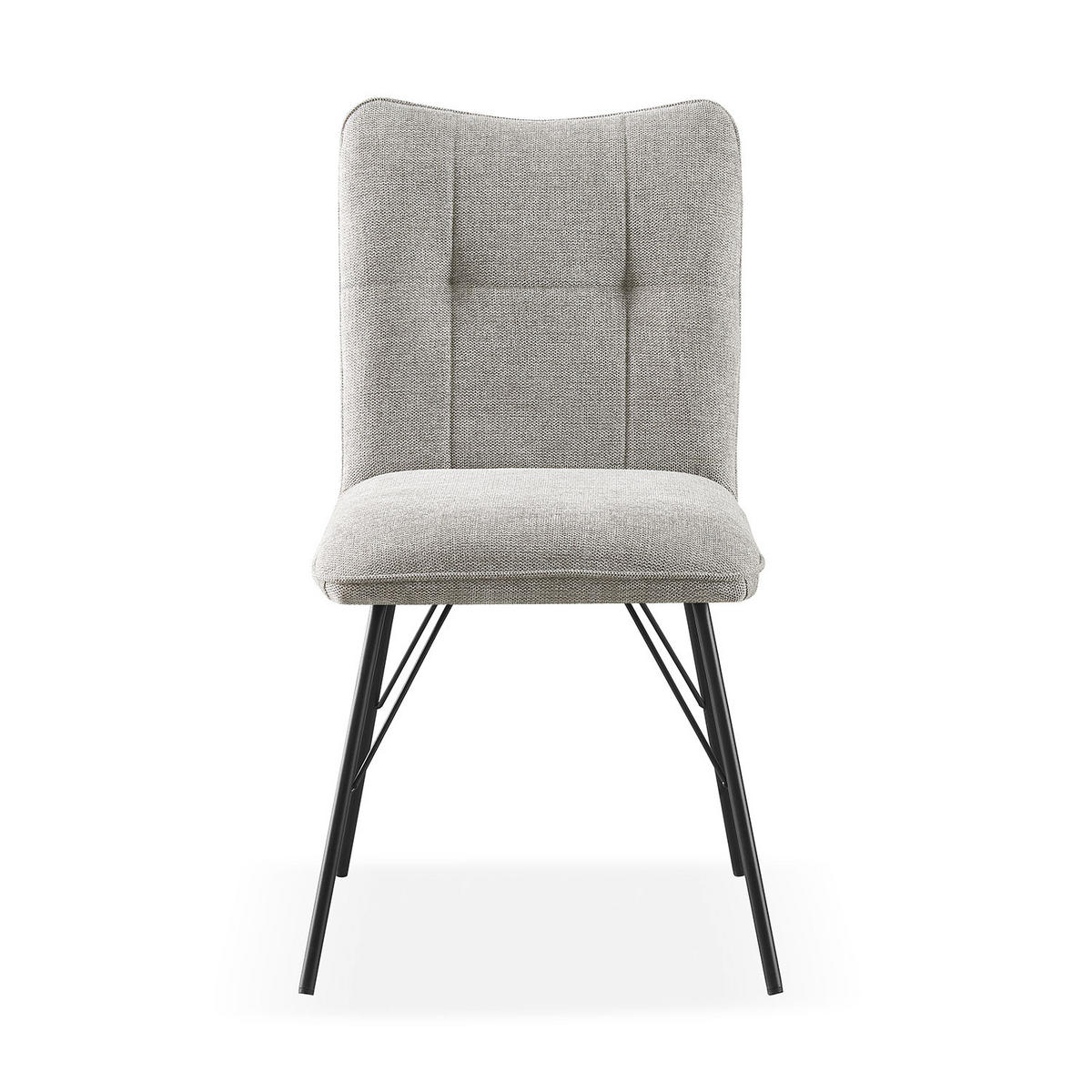 STUHL NELE Grau 2 Stück - Grau, Textil/Metall (46/85/60cm) - B&D Home