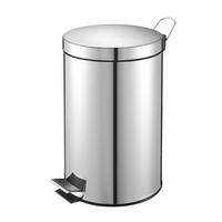 MÜLLEIMER Runder TretMit Herausnehmbaren Kunststoff Inneneimer 3 Liter 27 x 19,5 x 17 cm Edelstahl - Silberfarben, Metall (19.5/27/17cm) - PROREGAL