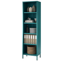 BÜCHERREGAL Metall CLIEN 5 Ebenen 180x50x35cm Türkis - Türkis, Metall (50/180/35cm) - DELUKE