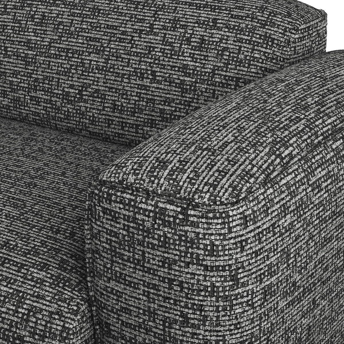 3-SITZER SOFA - Schwarz/Grau, Kunststoff/Textil (251/71/102cm) - home24