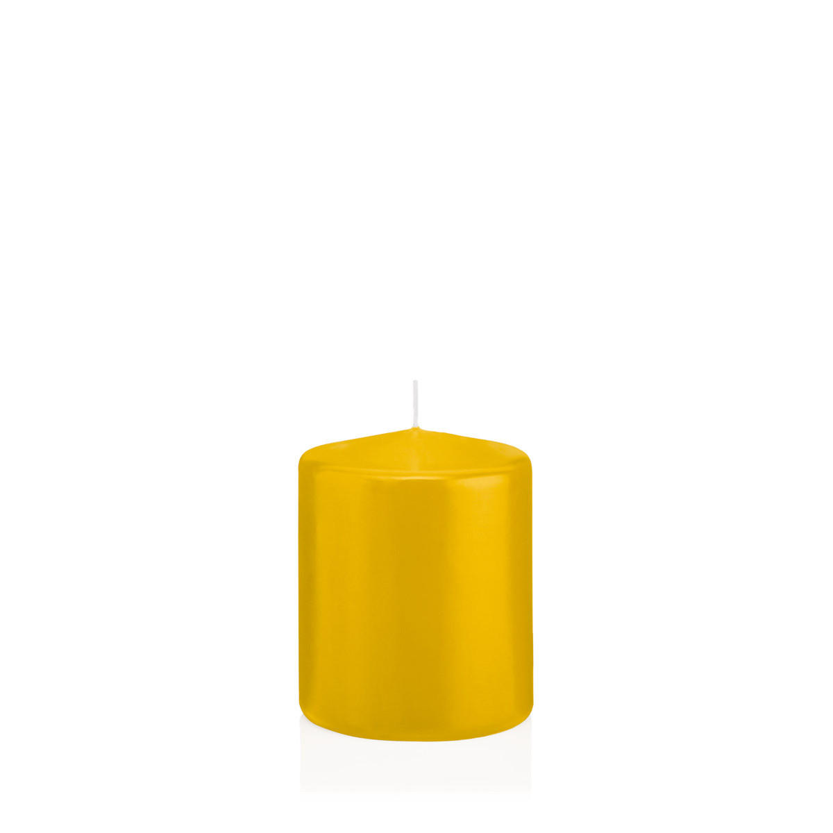 STUMPENKERZEN Dotter Gelb Ø 78 x 100 mm, 8 Stück - Gelb, Paraffin (8/10cm) - Wiedemann Kerzen