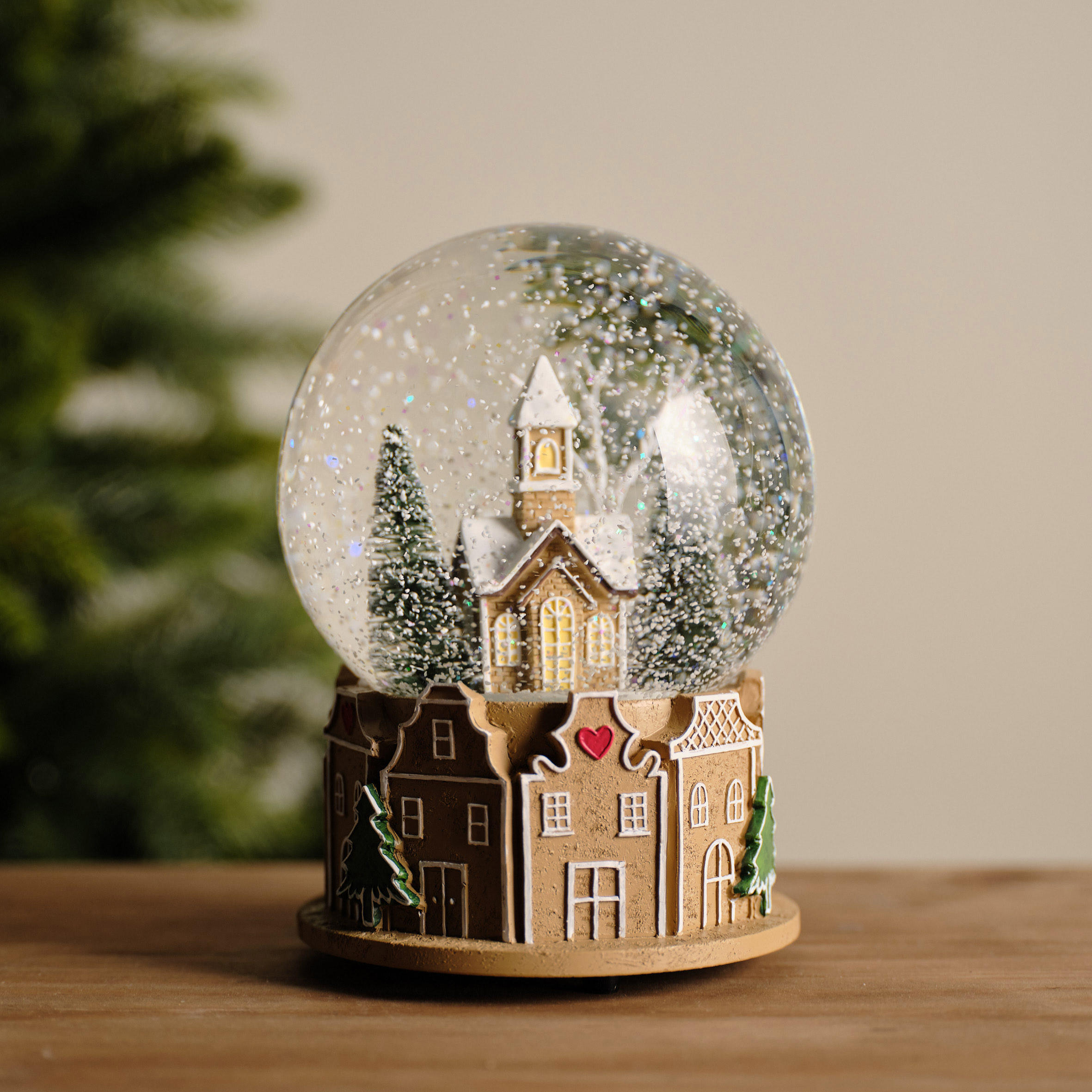 SCHNEEBALL Mit Spieluhr Weihnachten Roti - Braun, Glas (11/17/11cm) - home&you