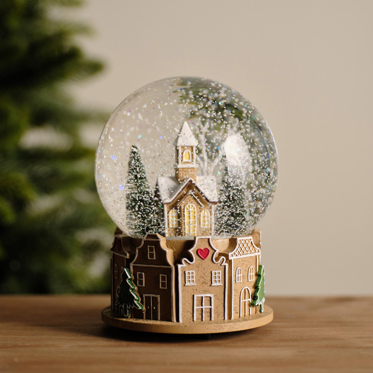 SCHNEEBALL Mit Spieluhr Weihnachten Roti - Braun, Glas (11/17/11cm) - home&you