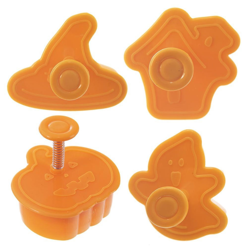 AUSSTECHFORMEN-SET Halloween Stempel 4-teilig Orange - Orange, Kunststoff (5.5/5/6cm) - Orion 