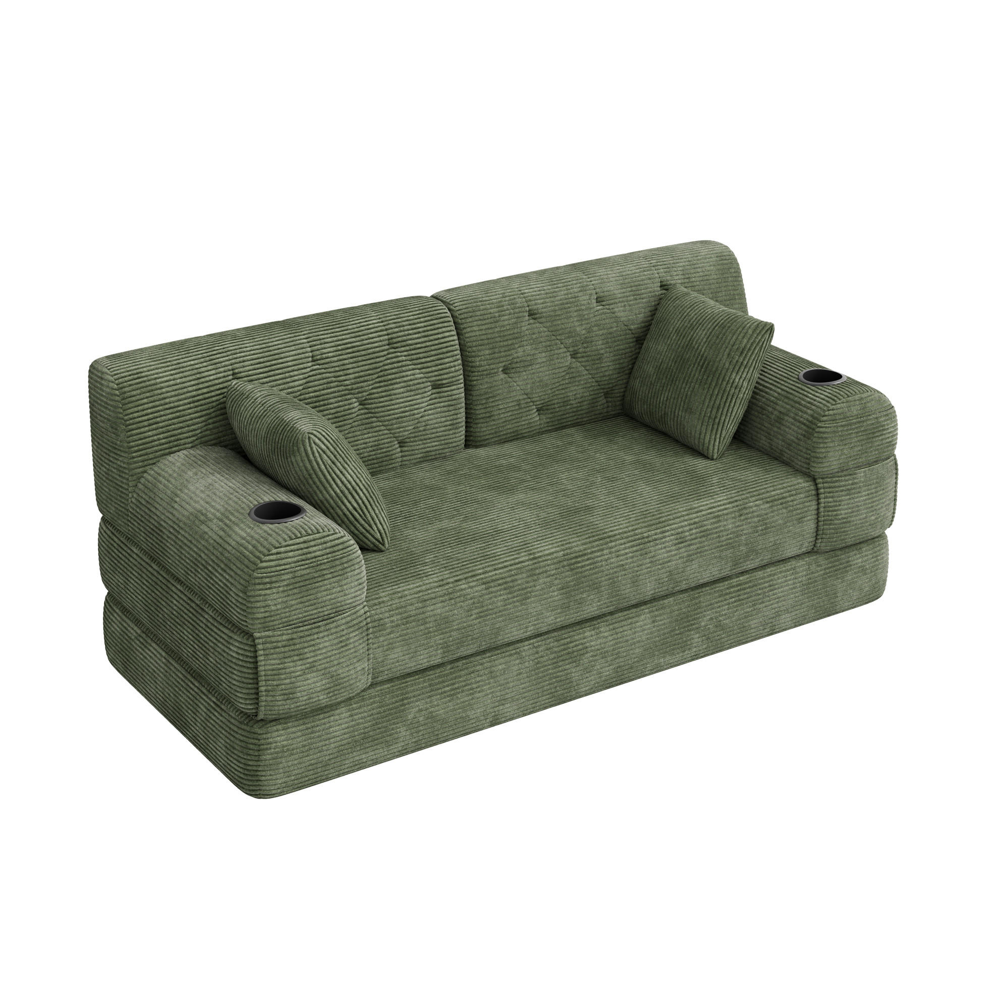 SCHLAFSOFA mit Schlaffunktion 168 x 80 x 81 cm Green - Grün, Kunststoff (80/81/168cm) - Meubliv
