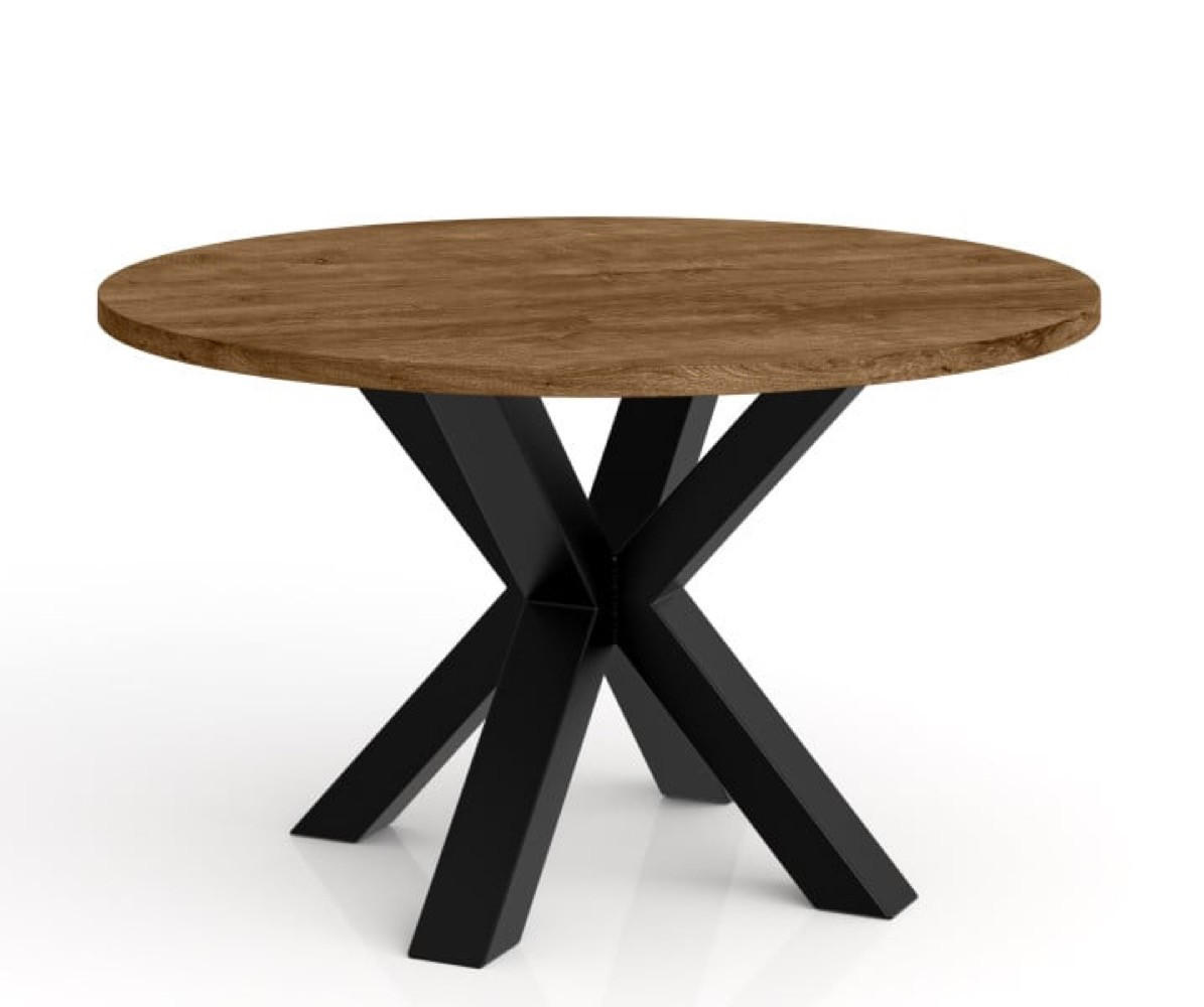 TISCH Braun Lefkas Eiche Metallgestell Rund 90 cm - Braun, Holzwerkstoff (90/90/45cm) - Sepro Meble