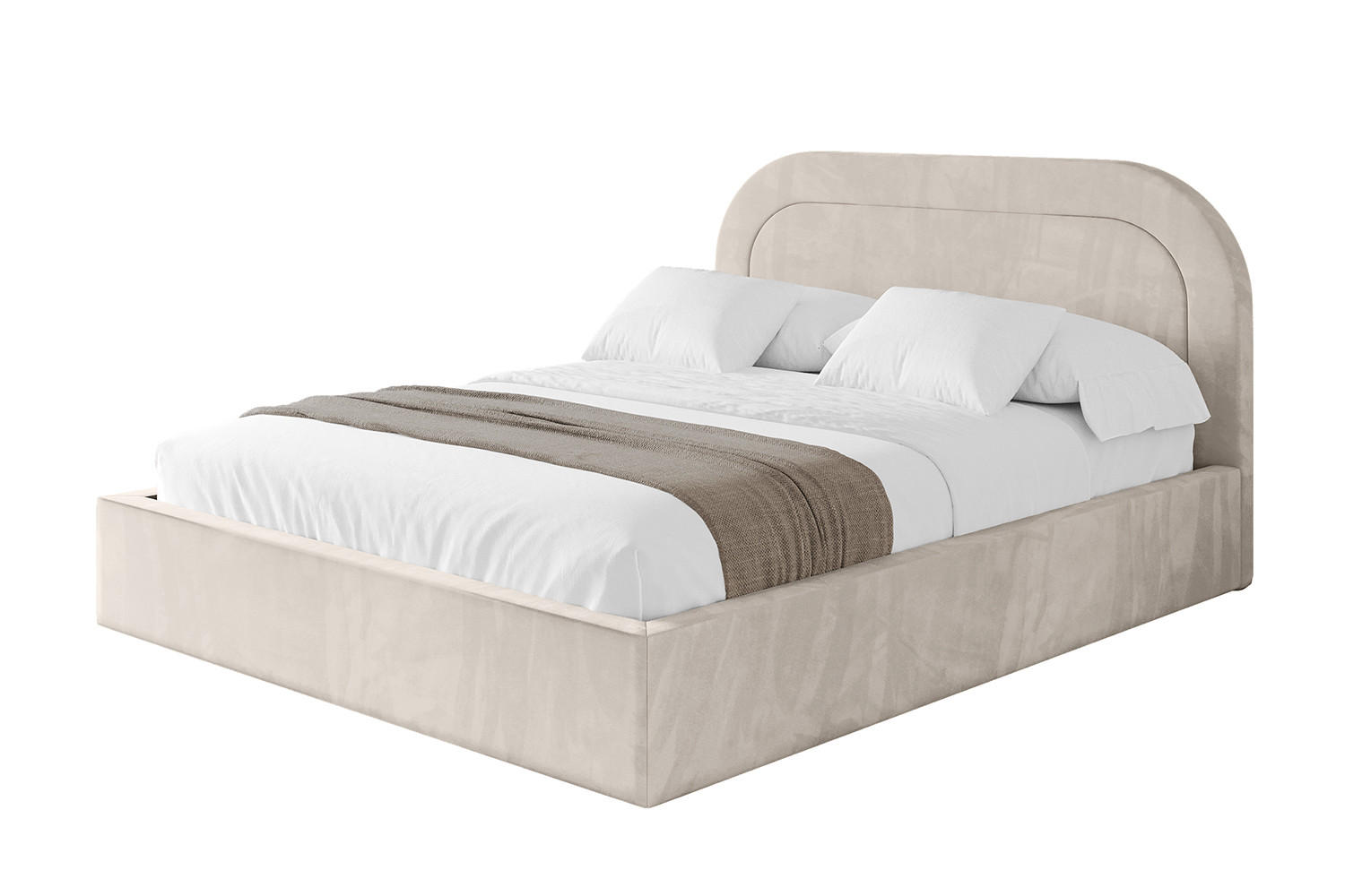 POLSTERBETT mit Bettkasten und Lattenrost, Boxbett ohne Matratze - LERAY 120x200 Beige - Beige, Holzwerkstoff/Textil (120/200cm) - ALTDECOR