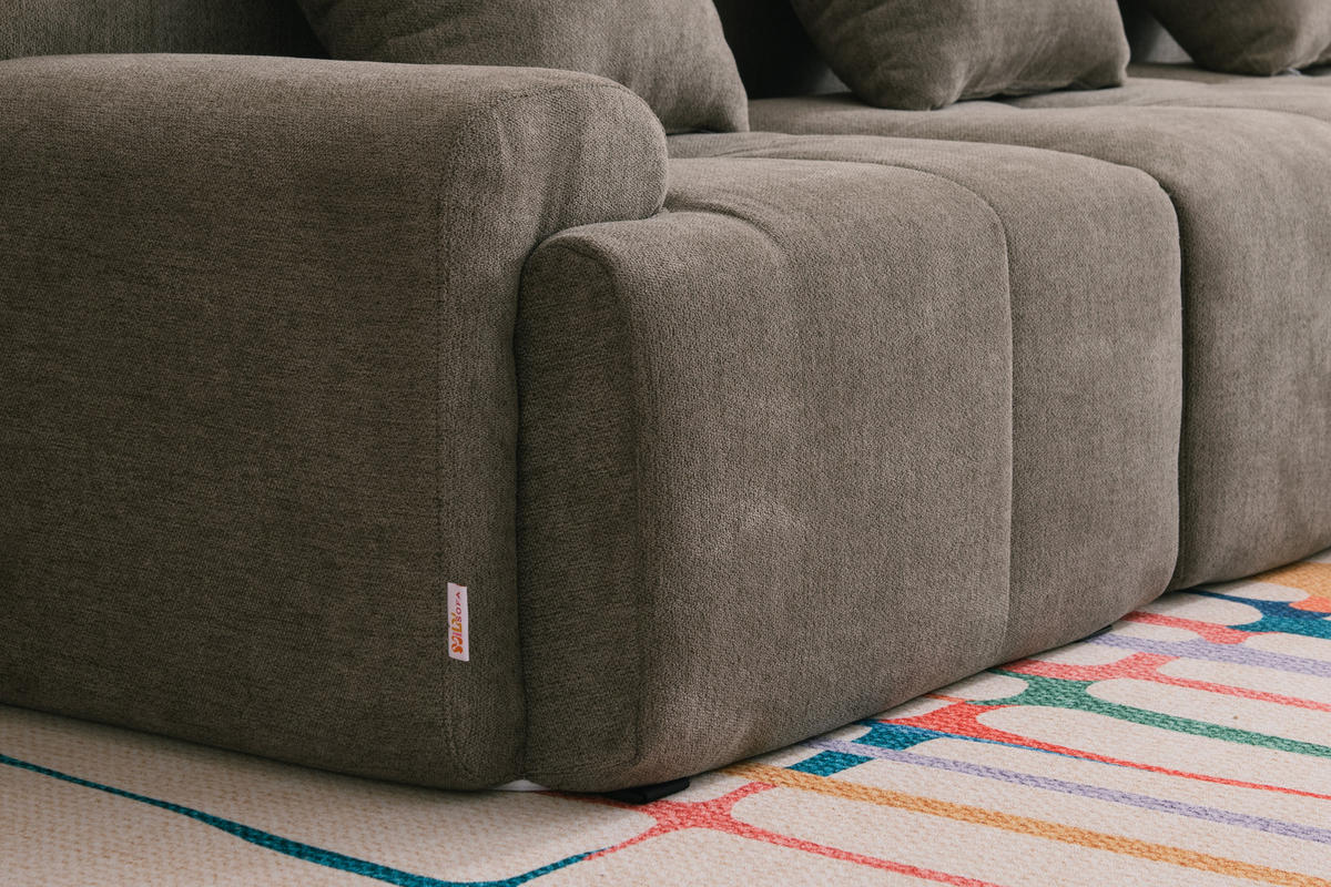 2-SITZER-SOFA Chenille Aschbraun - Braun, Textil (180/73/95cm) - MILYsofa