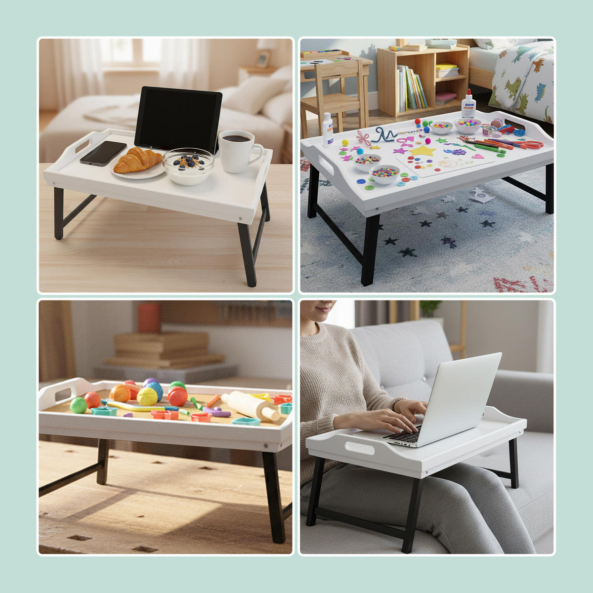 NOČNÝ stolík - biela, drevo - Relaxdays