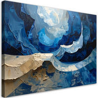 LEINWANDBILD Abstraktion 30x20cm - Blau, Textil (30/20cm) - Feeby