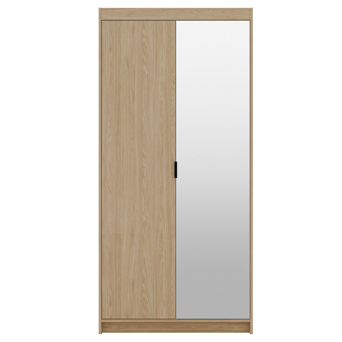 DREHTÜRENSCHRANK Elena mit 2 Türen und Spiegel, 90 cm, Eiche Geölt - Eichefarben, Holzwerkstoff (90/190/53cm) - Beautysofa