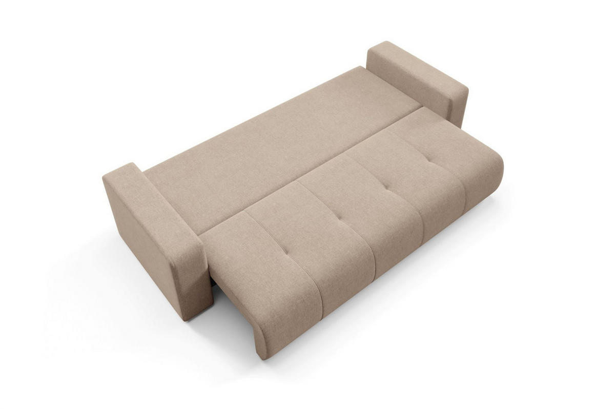 SCHLAFSOFA Augusto - Beige, Holzwerkstoff/Textil (244/82/102cm) - Fun Möbel