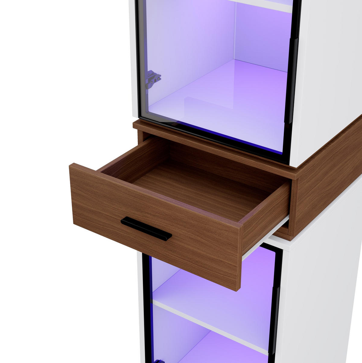 HIGHBOARD 40/200/40 cm Weiß aus MDF mit LED-Beleuchtung - Weiß, Holzwerkstoff (40/200/40cm) - OKMYHOME