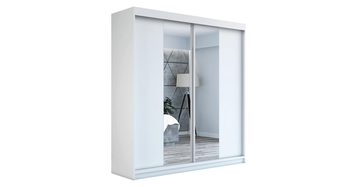 A&J MöbelLand SCHWEBETÜRENSCHRANK 160 CM NEO Farbe: Weiß / weiß / weiß jetzt nur online