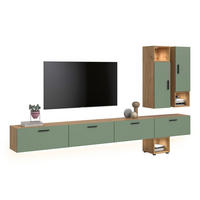 WOHNWAND inkl Beleuchtung Primo 6 tlg. (B/H/T: ca. 300/178/34 cm) in Artisan Oak /Smoke Green - Eiche Artisan, Holzwerkstoff (300/178/34cm)