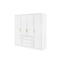 DREHTÜRENSCHRANK IRELIA 196/200/57,5 cm 4-türig Weiß - Weiß, Holzwerkstoff (196/200/57.5cm) - MASSENO