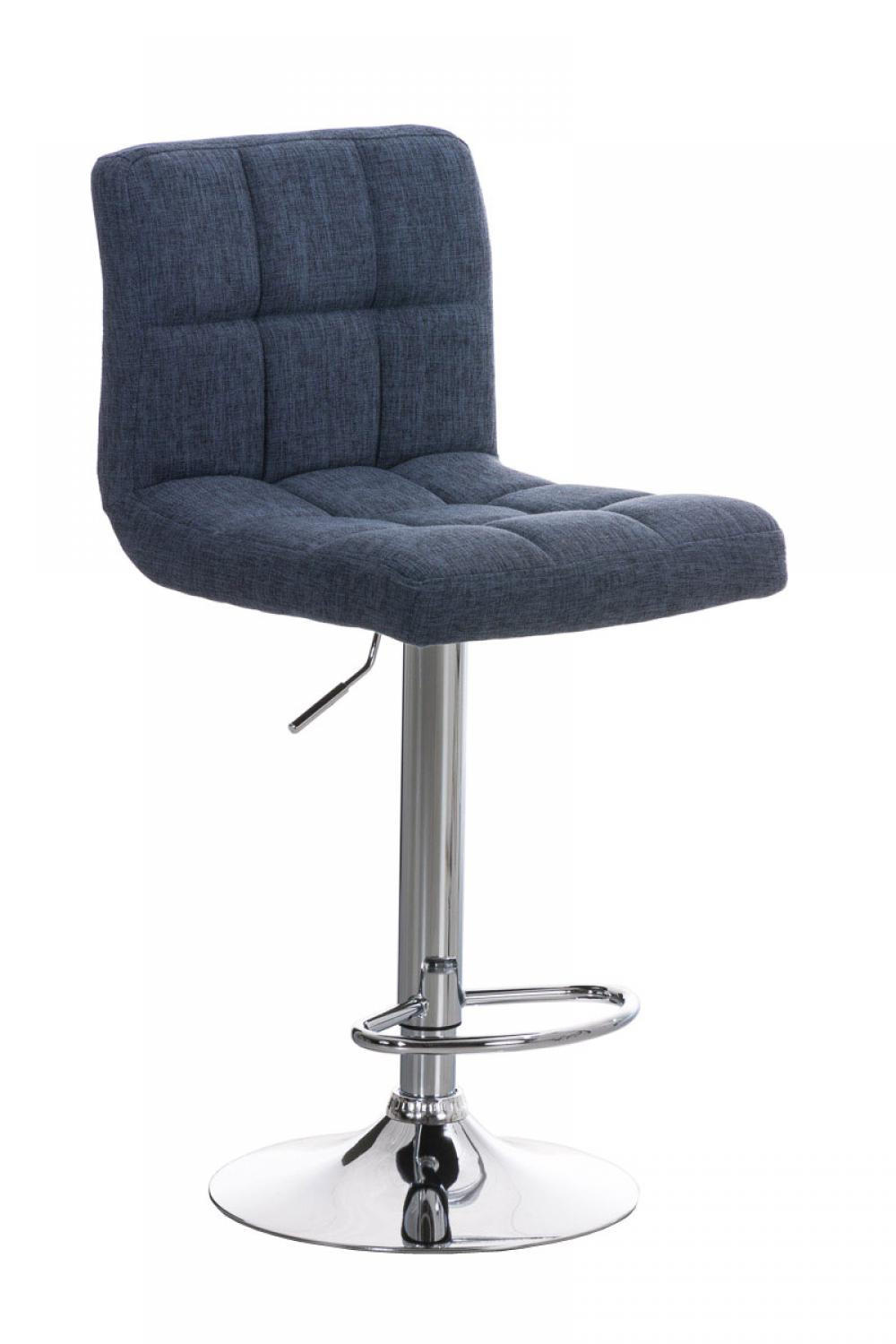 BARHOCKER Stoff blau - Chromfarben/Blau, Textil/Metall (46/94/47cm) - CLP