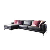 ECKSOFA LUGA Anthrazit Leder - Anthrazit/Schwarz, Leder (276/177cm) - KAWOLA