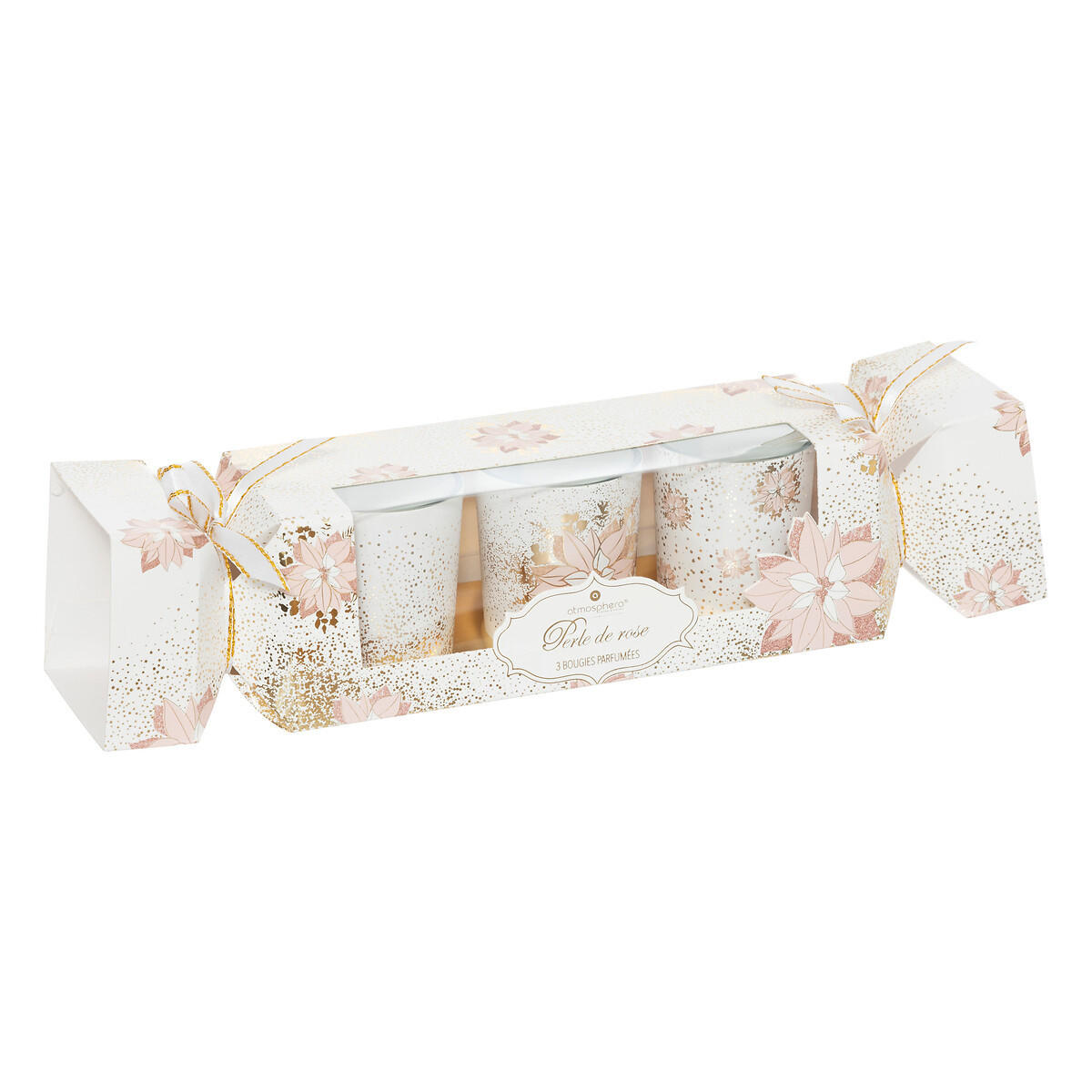 DUFTKERZEN goldverziert 3er-Set - Weiß, Glas (5/6cm) - Atmosphera Createur d´interieur