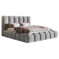 POLSTERBETT 160x200 cm Madeno mit Bettkasten, Samtstoff, Hellgrau - Hellgrau, Holz/Textil (160/200cm) - Emporius