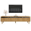 TV-SCHRANK 178/35/45 cm Holzoptik mit 4 Schubladen aus MDF und Acryl, minimalistisches Design - Naturfarben, Holzwerkstoff (178/45/35cm) - OKWISH